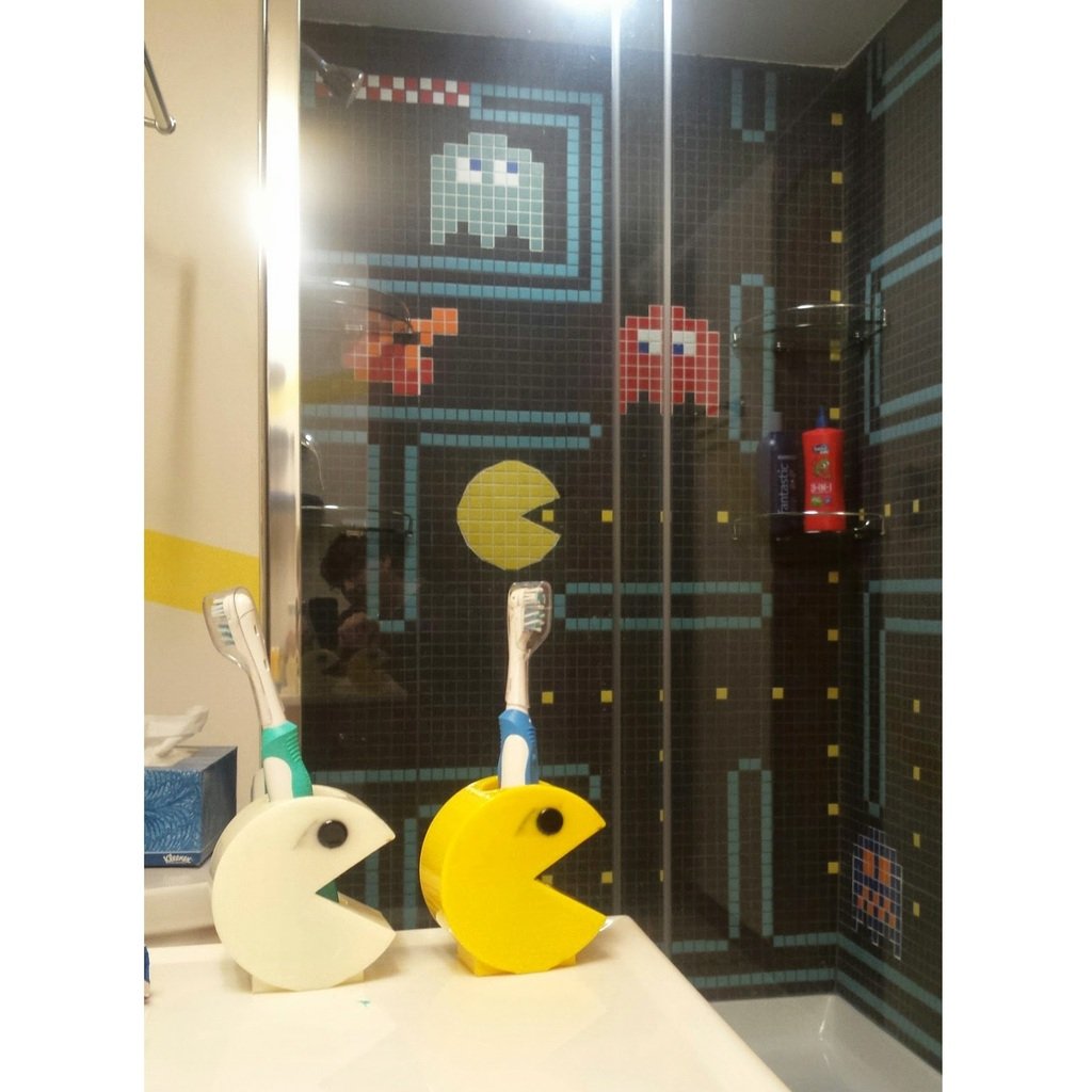 Pacman tandborste eller pennhållare i 2 färger