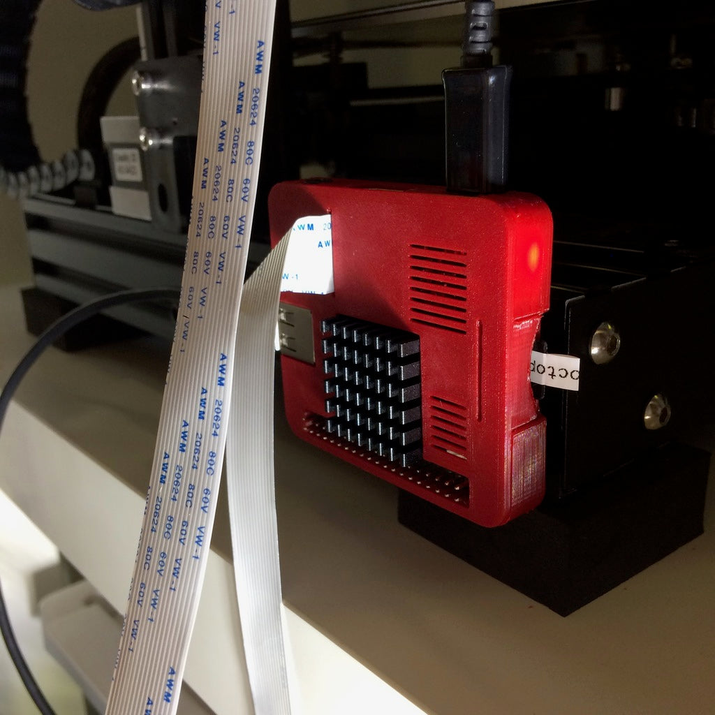 Raspberry Pi A+-fodral med snäppmontering för Ender 3 och 25x25 kylflänshål