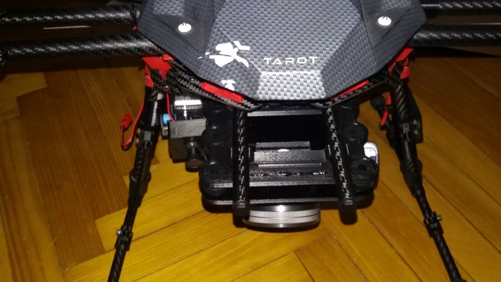 45° kamerafäste för SONY A5000 DSLR på TAROT 680 Drone