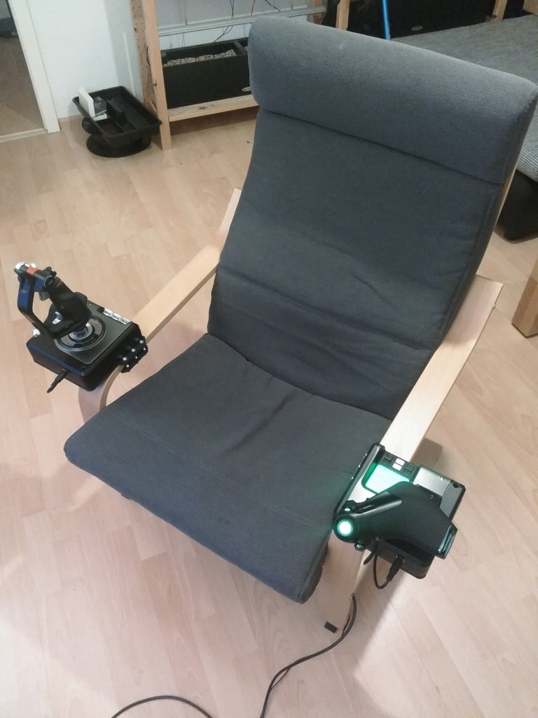 Saitek X52 Pro Hotas Hållare till Ikea Poäng stol