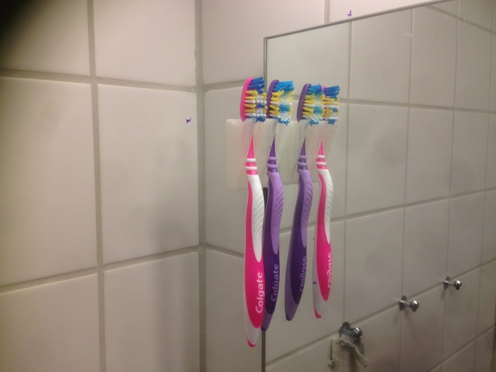 Enkel tandborsthållare för spegelmontering