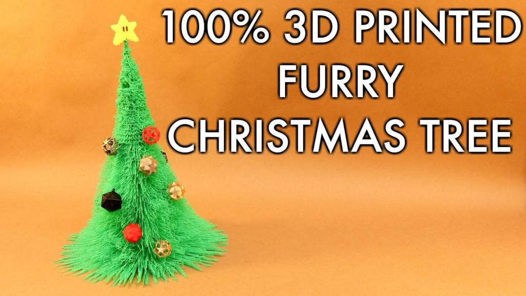 3D-tryckt julgran med pälsdetaljer