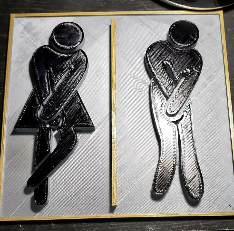 Restaurangtoalettskylt - separat manlig och kvinnlig version