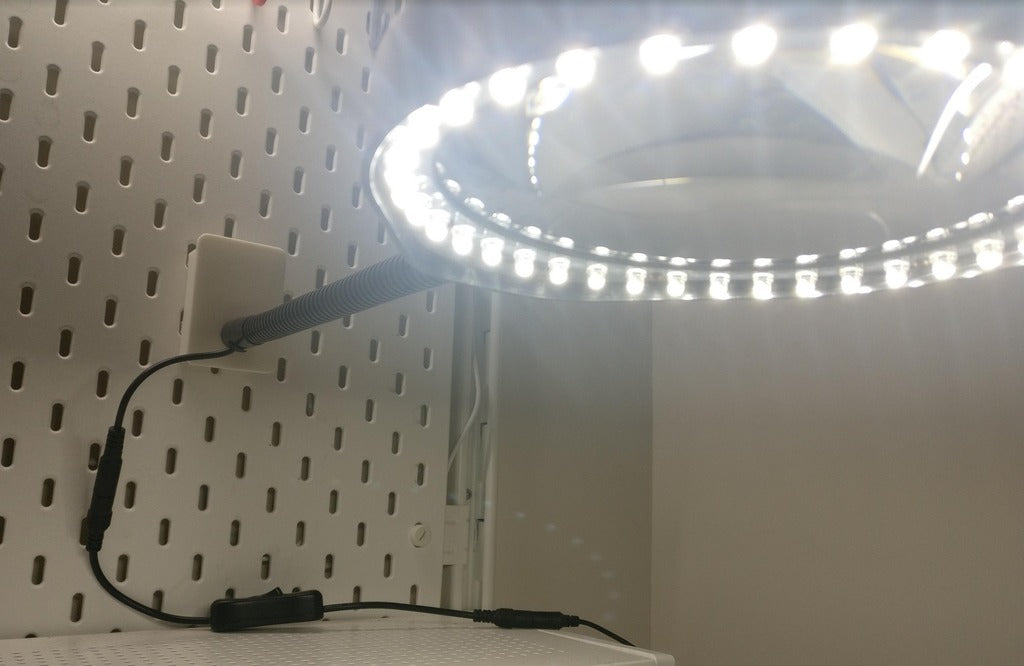 Förstoringsglas LED lamphållare för IKEA Skadis Pegboard