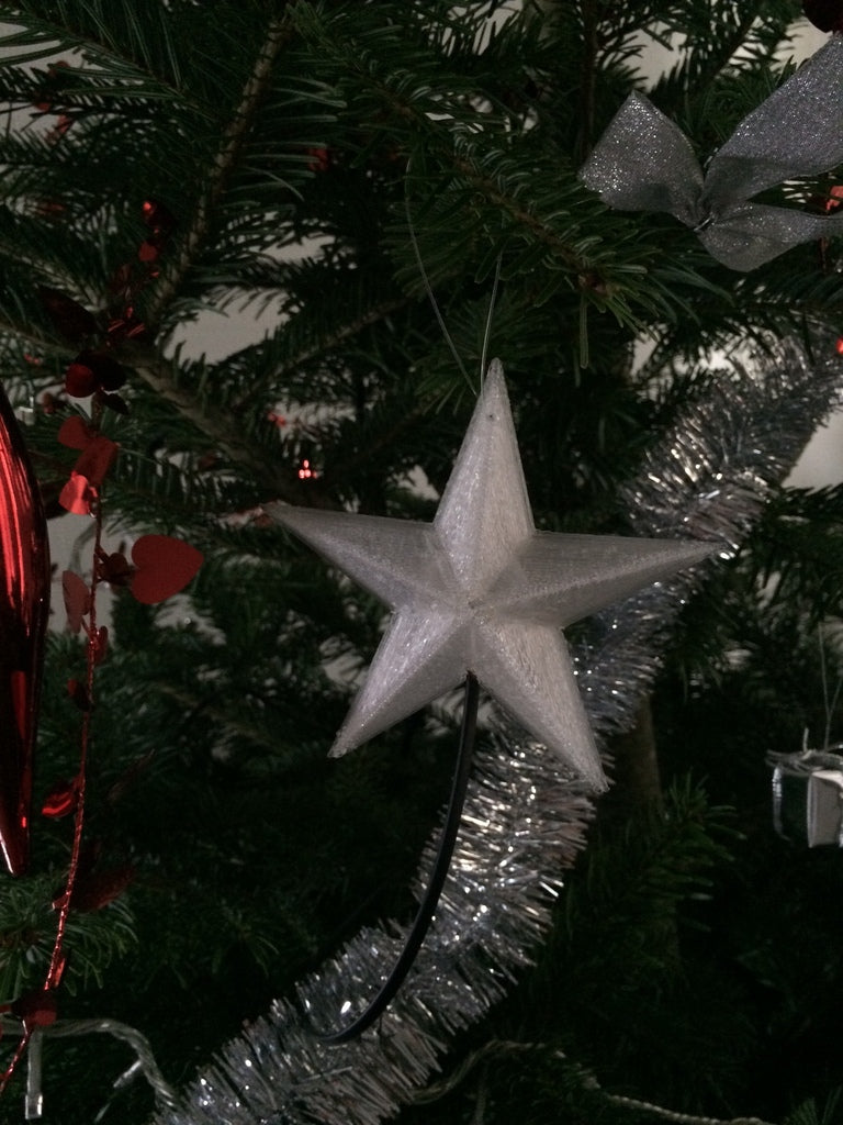 Julstjärna prydnad med flerfärgat LED-ljus