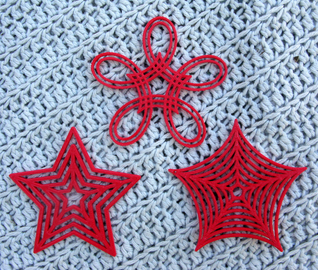 Christmas Ornament Collection med Hypocycloid, Hypotrochoid, Star och Snowflake Ornament