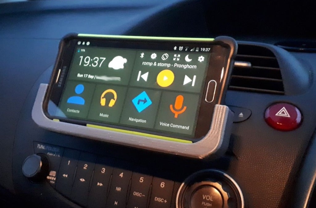 CD-kortplats biltelefonhållare för Samsung Galaxy Note 4 och Honda Civic ES