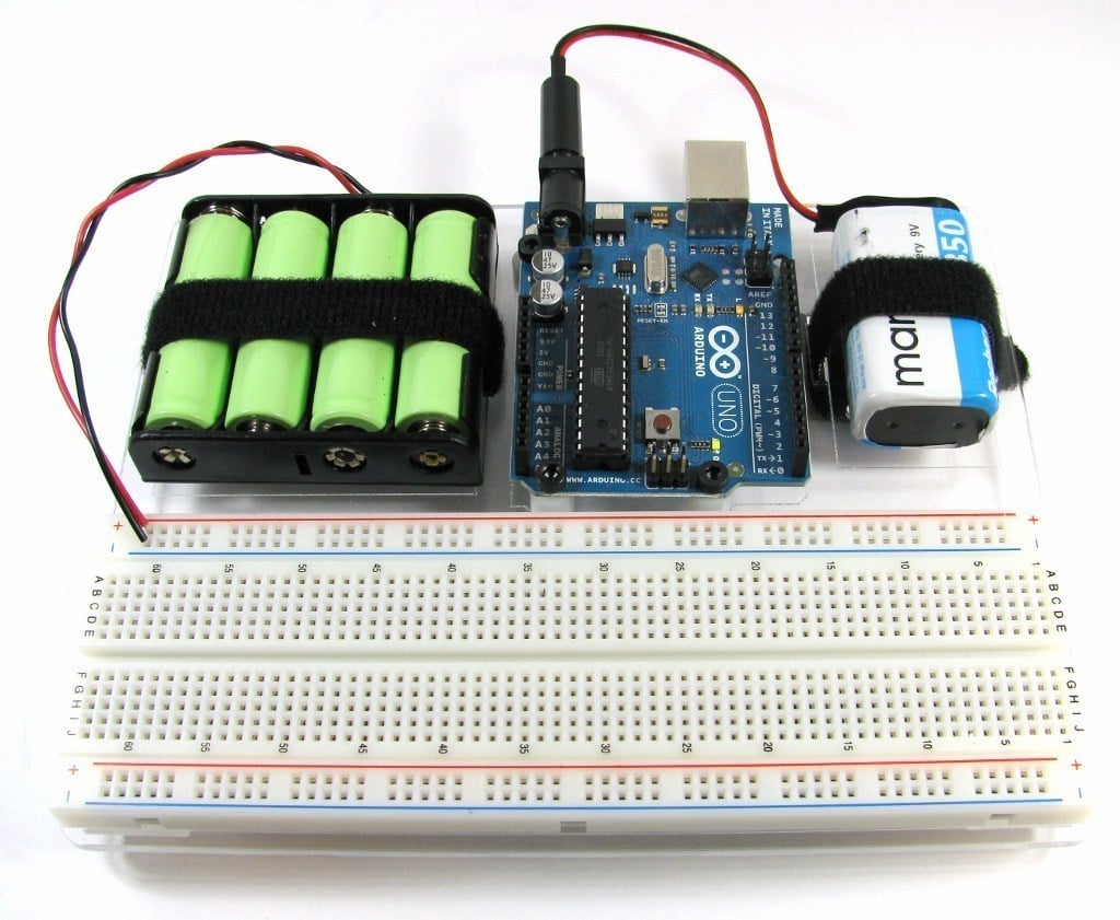 Arduino-hållare med batterimontering