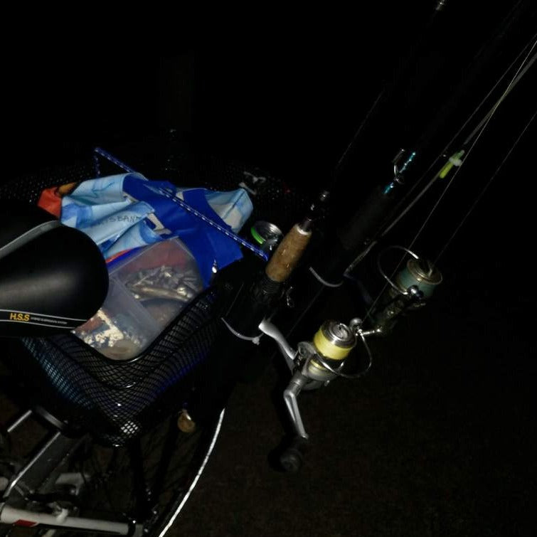 Cykelkorg fiskespö hållare för camping och cykelturer