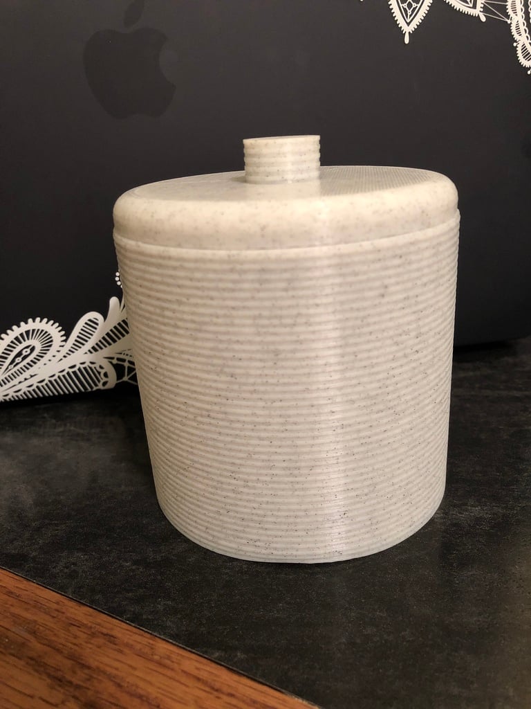 Marmor PLA-tryckt bomullspinnehållare för badrummet