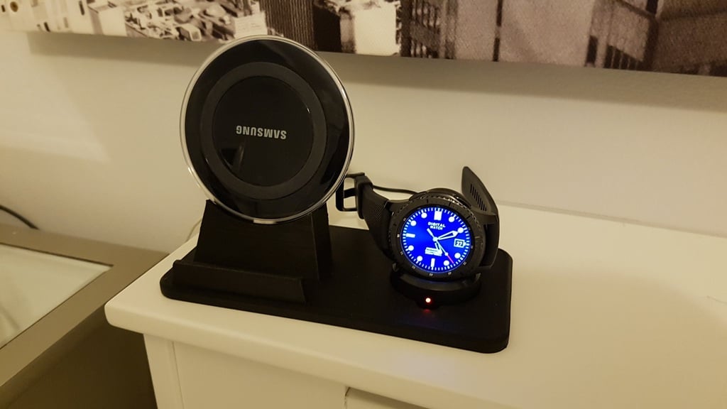 Telefon- och klockahållare för Samsung Galaxy och Gear S3 Laddare