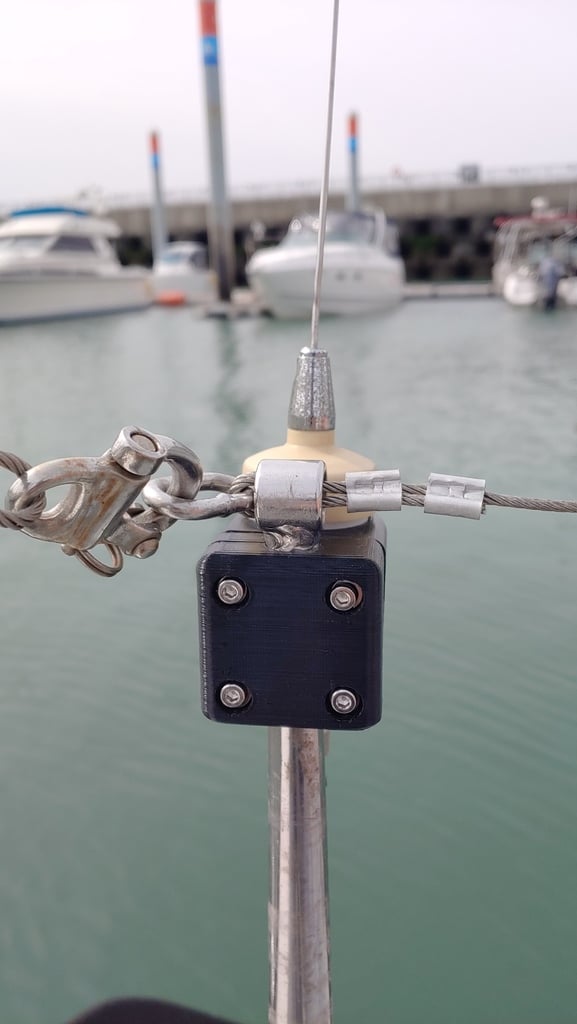 Lågprofil VHF-antennhållare för yachträcke
