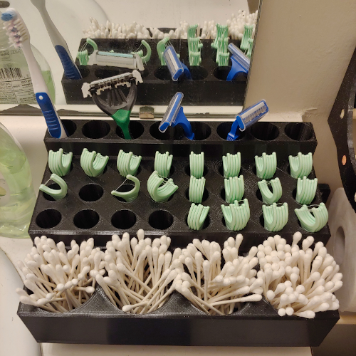 Stor badrumsorganisator för öronproppar, tandtråd och tandborstar