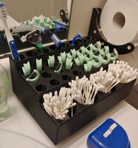 Stor badrumsorganisator för öronproppar, tandtråd och tandborstar