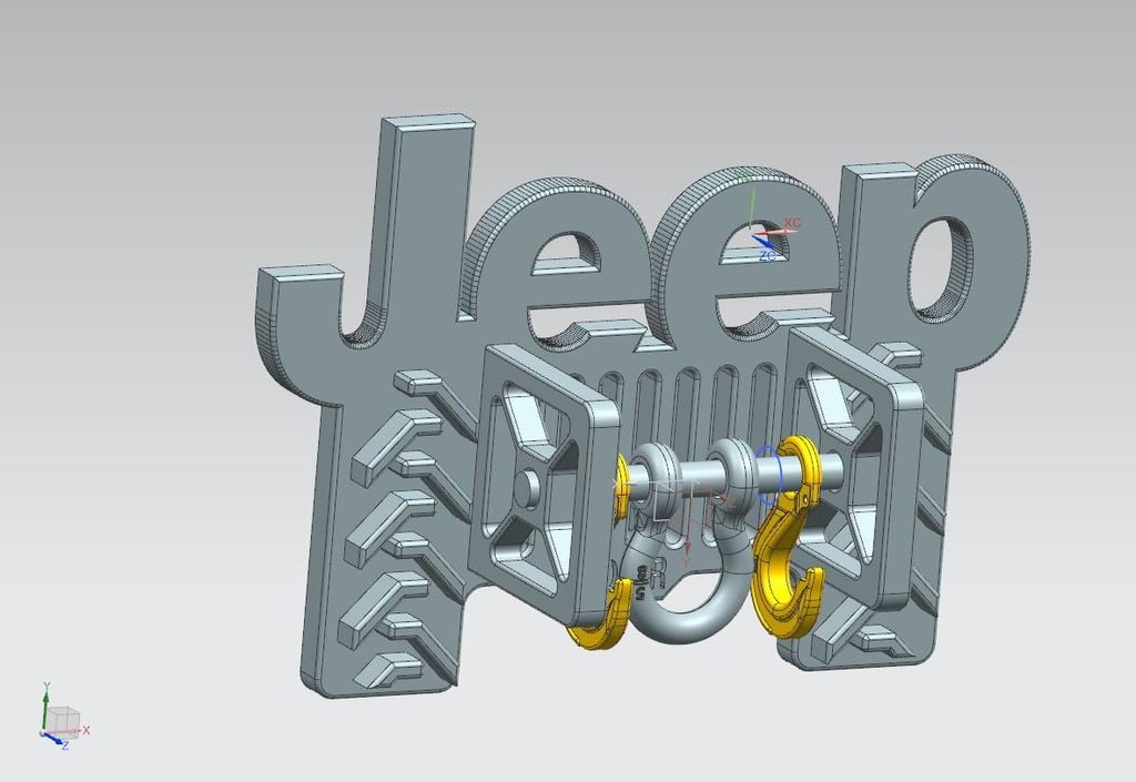 Vägghängd Jeep-nyckelhållare med krokar och D-ring