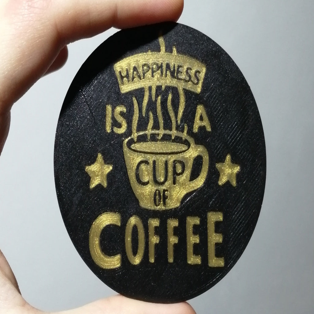 Kaffebricka med flerfärgstryck "Coffee Happiness"