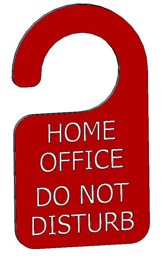 3-färgad dörrskylt för hemmakontor: "Stör ej"