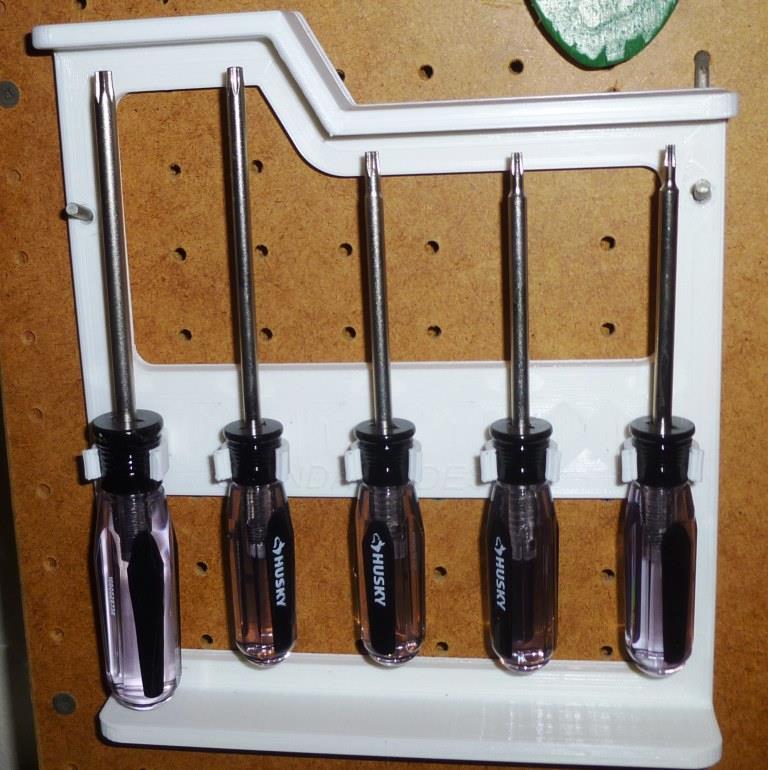 Husky Torx skruvmejselhållare för verktygslåda eller pinnbräda