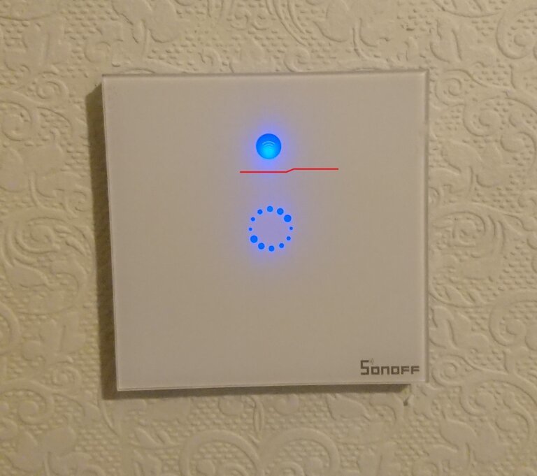 Sonoff Touch Cover för blinkande LED vid Wifi-fel