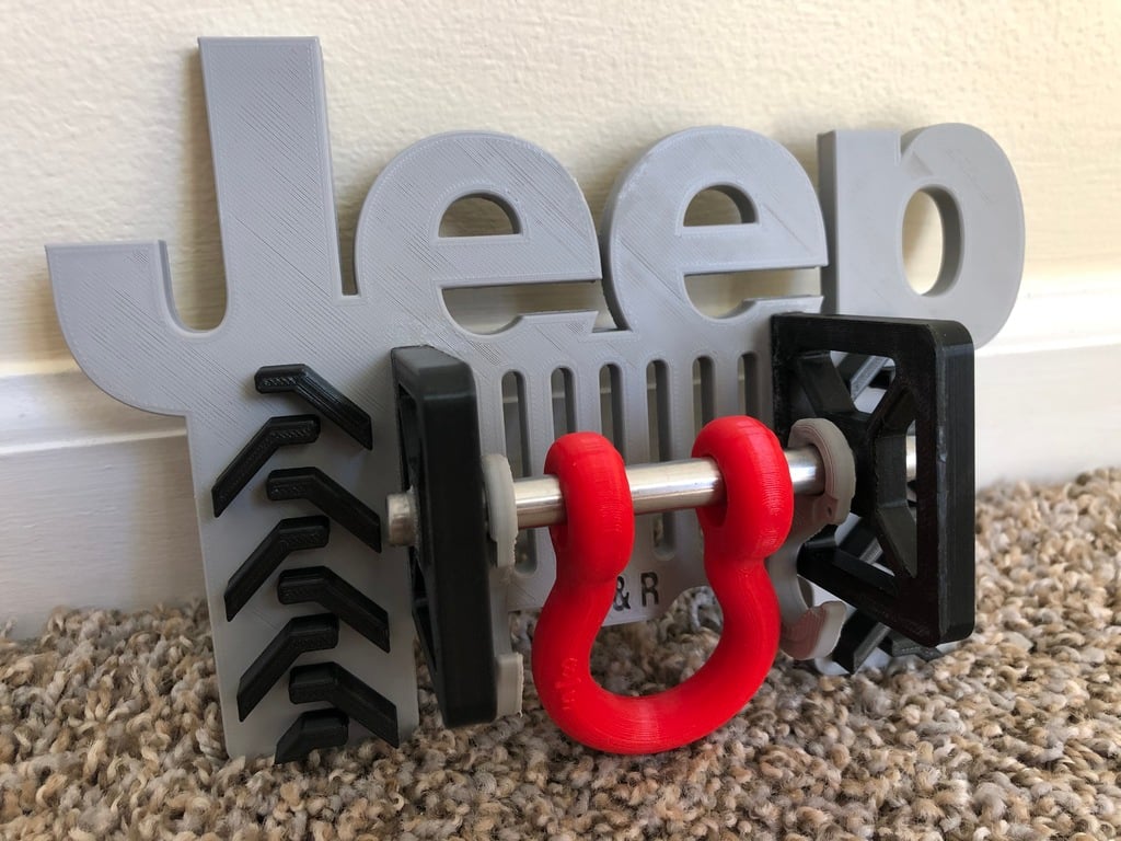 Vägghängd Jeep-nyckelhållare med krokar och D-ring