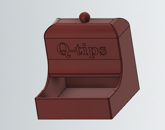 Enkel Q-tip-hållare med invändig kurvlutning