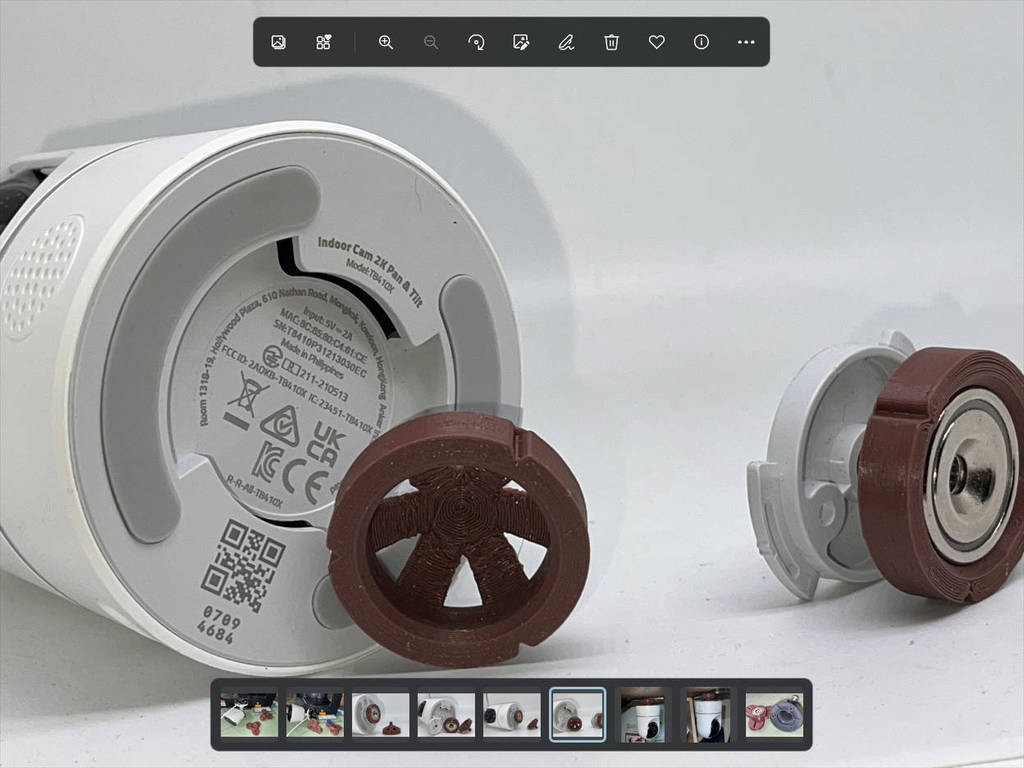 Magnetisk inomhuskamerafäste på undertak för Eufy, GoPro eller andra standard 1/4" kamerafästen