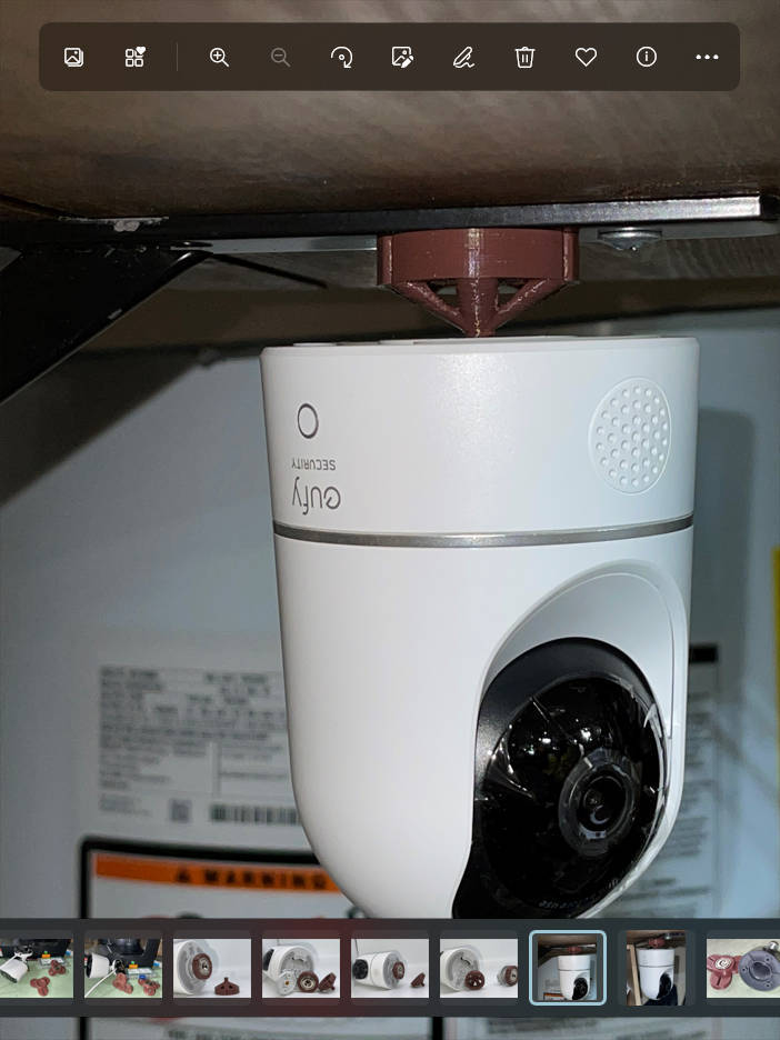 Magnetisk inomhuskamerafäste på undertak för Eufy, GoPro eller andra standard 1/4" kamerafästen