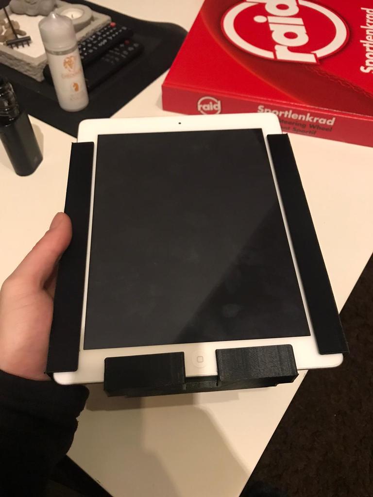 Justerbar tablett-/iPad-hållare för bil med kompatibilitet med ramfäste