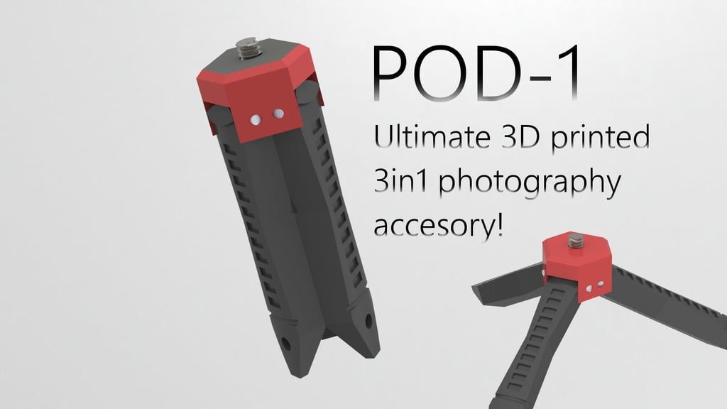 POD-1 Ultimate 3in1-fototillbehör: Kamera, Grip, Monopod, Tripod