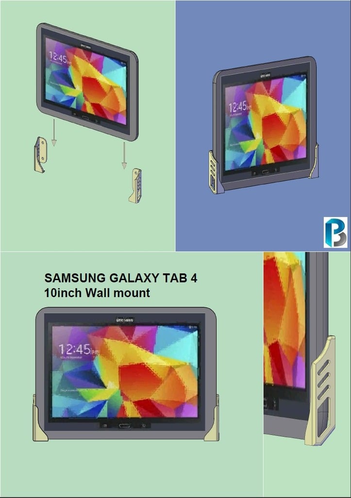 Väggfäste för surfplatta/smartphone för Galaxy Tab 4